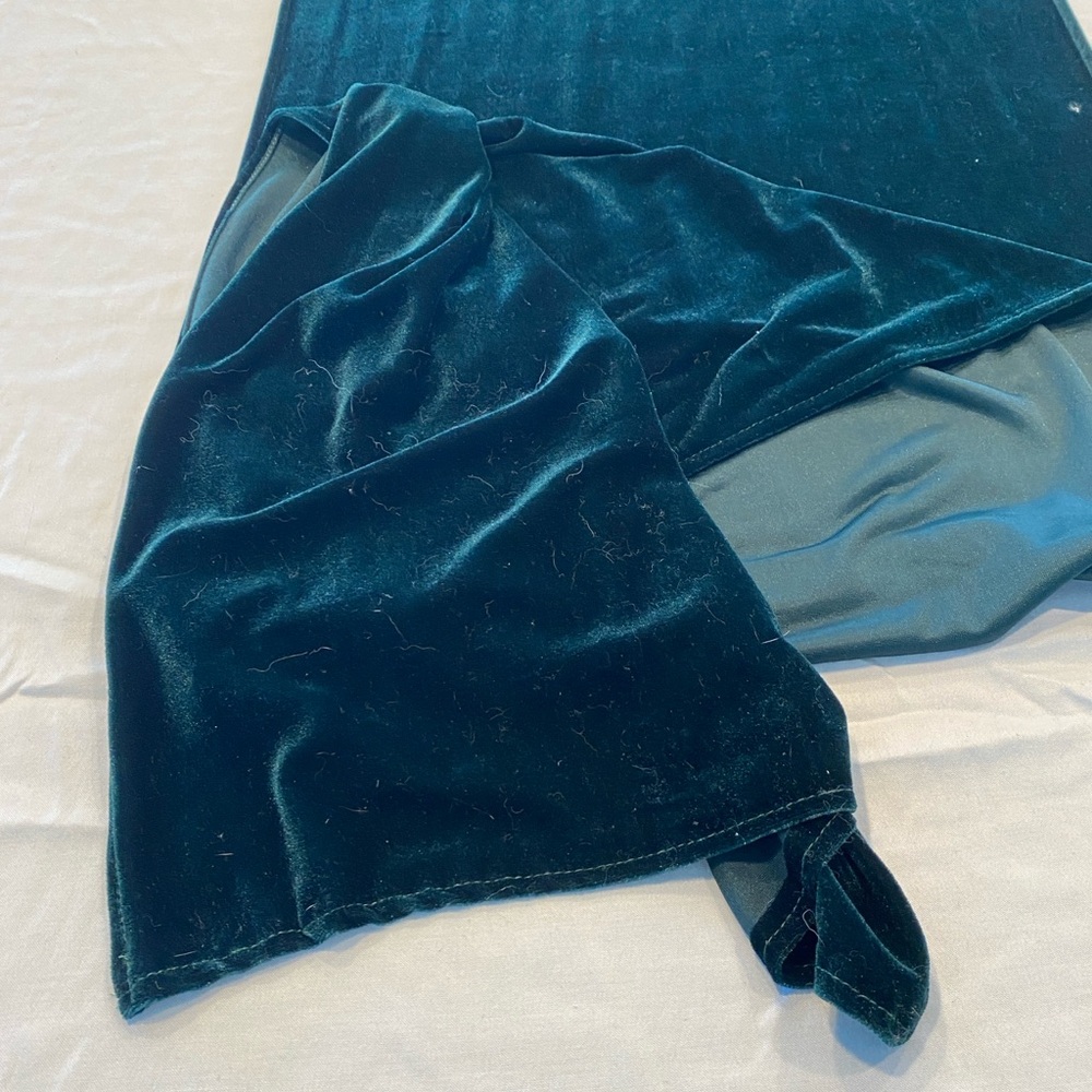 Set of 5 Deep Forest Green stretch velvet extra long table runners